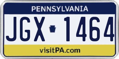 PA license plate JGX1464