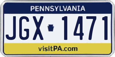 PA license plate JGX1471