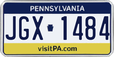 PA license plate JGX1484