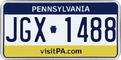 PA license plate JGX1488
