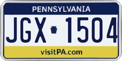 PA license plate JGX1504