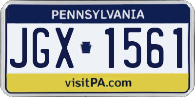 PA license plate JGX1561