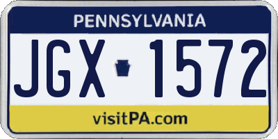 PA license plate JGX1572