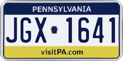 PA license plate JGX1641