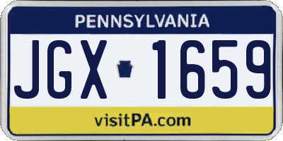PA license plate JGX1659