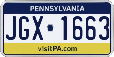 PA license plate JGX1663