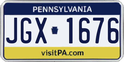 PA license plate JGX1676