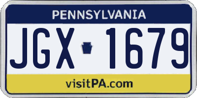 PA license plate JGX1679