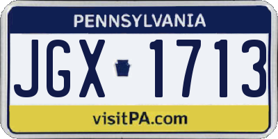 PA license plate JGX1713