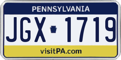 PA license plate JGX1719