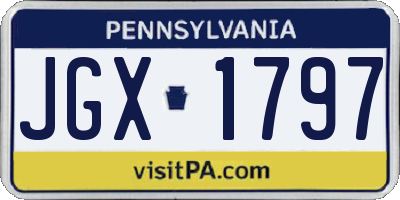 PA license plate JGX1797