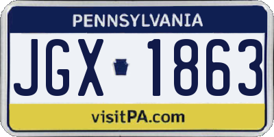 PA license plate JGX1863