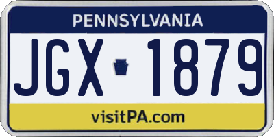 PA license plate JGX1879