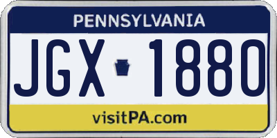 PA license plate JGX1880