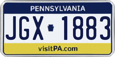 PA license plate JGX1883