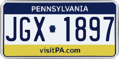 PA license plate JGX1897