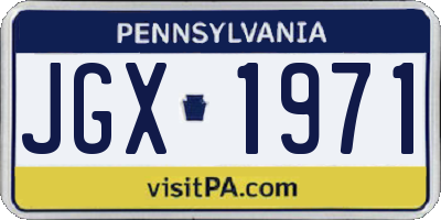 PA license plate JGX1971