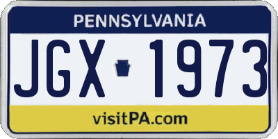 PA license plate JGX1973
