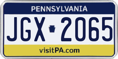 PA license plate JGX2065