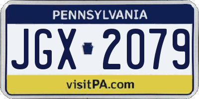 PA license plate JGX2079