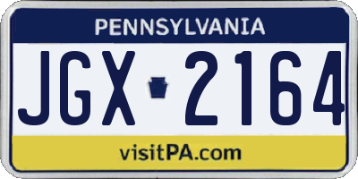 PA license plate JGX2164