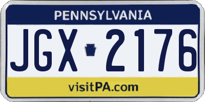 PA license plate JGX2176