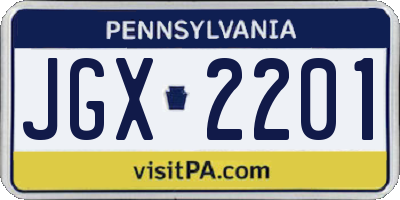 PA license plate JGX2201