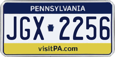 PA license plate JGX2256
