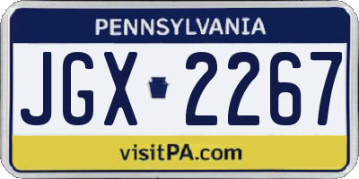 PA license plate JGX2267