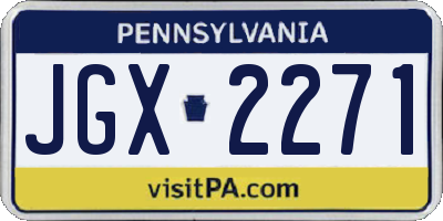 PA license plate JGX2271