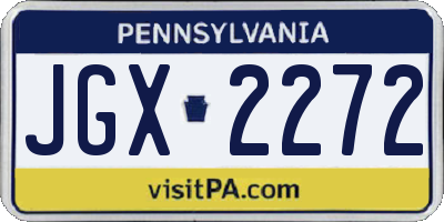 PA license plate JGX2272