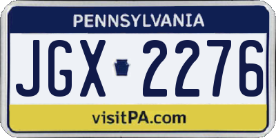 PA license plate JGX2276