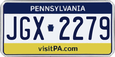 PA license plate JGX2279