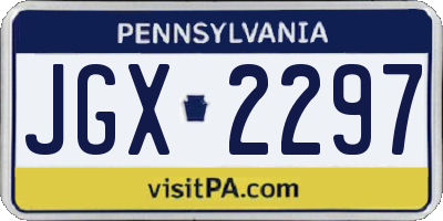 PA license plate JGX2297
