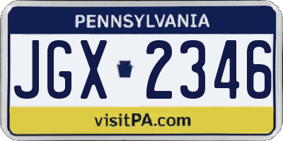 PA license plate JGX2346