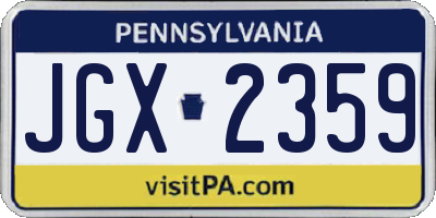PA license plate JGX2359
