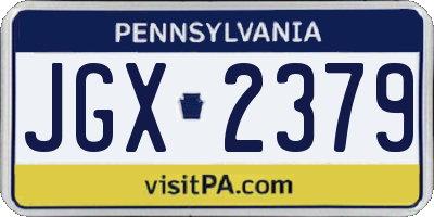 PA license plate JGX2379