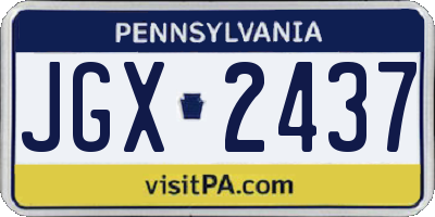 PA license plate JGX2437