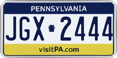 PA license plate JGX2444