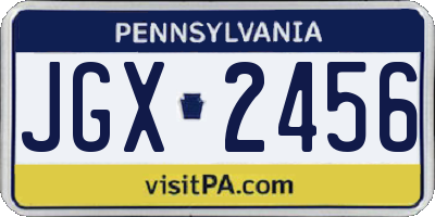 PA license plate JGX2456