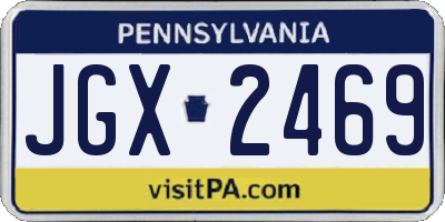 PA license plate JGX2469