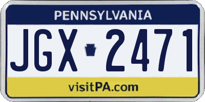 PA license plate JGX2471