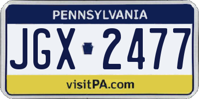 PA license plate JGX2477