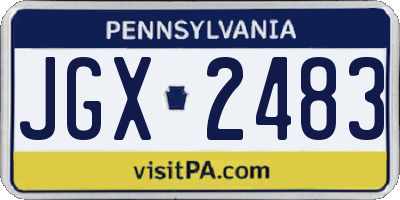 PA license plate JGX2483
