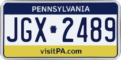 PA license plate JGX2489
