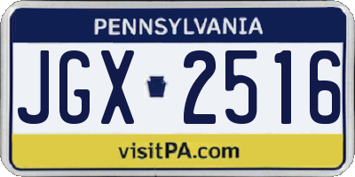 PA license plate JGX2516