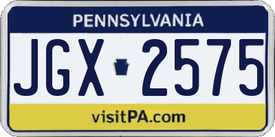 PA license plate JGX2575