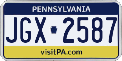 PA license plate JGX2587