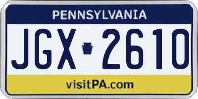PA license plate JGX2610