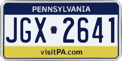 PA license plate JGX2641